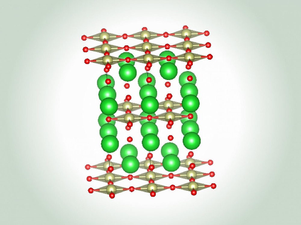 illustration of superconductor in green and red