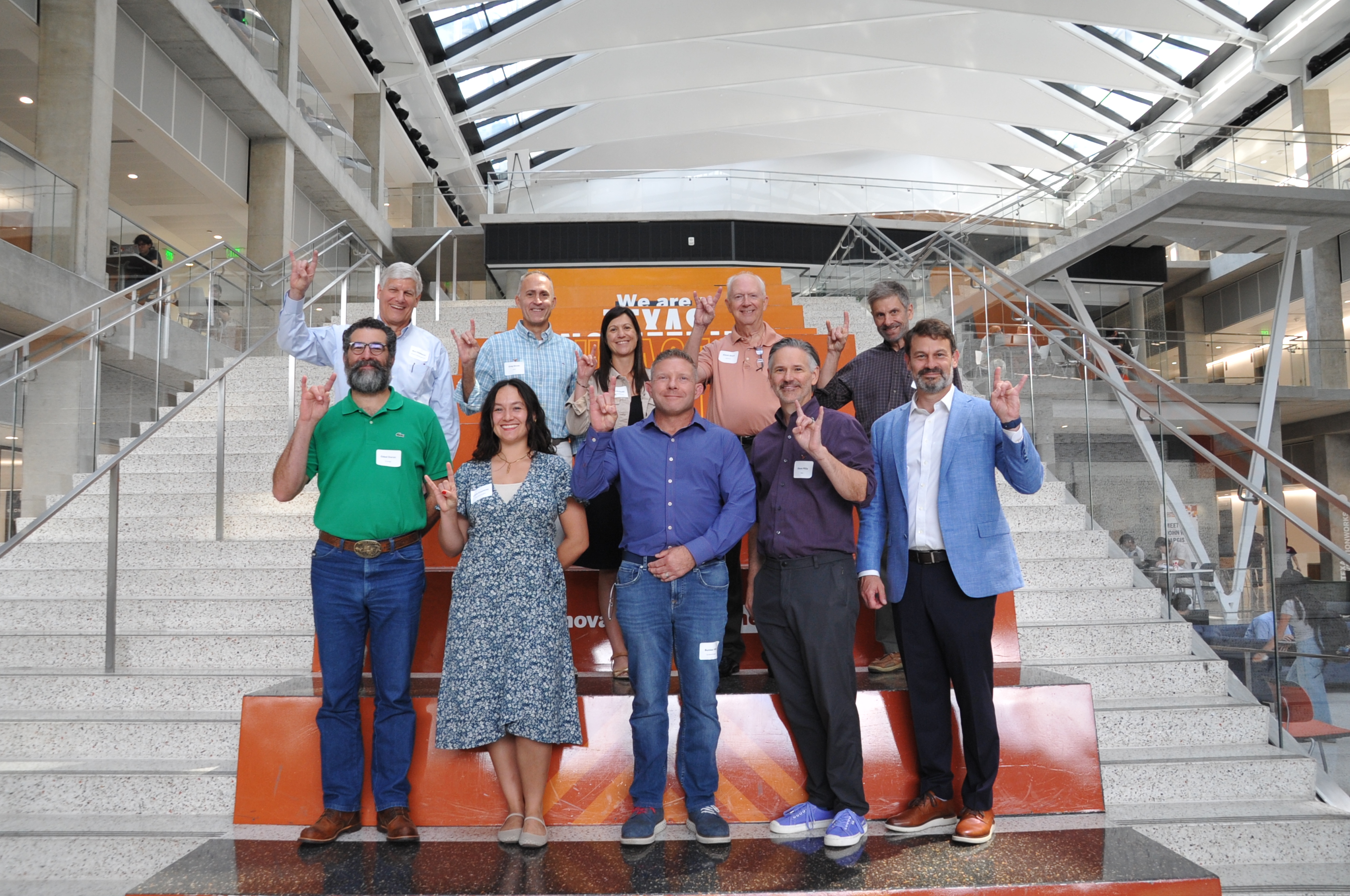 2025 EAC members in front of stairs inside the Engineering Education and Research Center