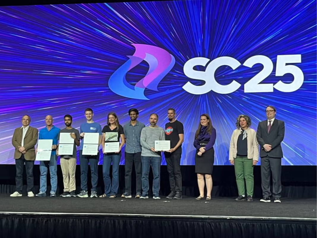 Group accepting award at SC 2025 conference