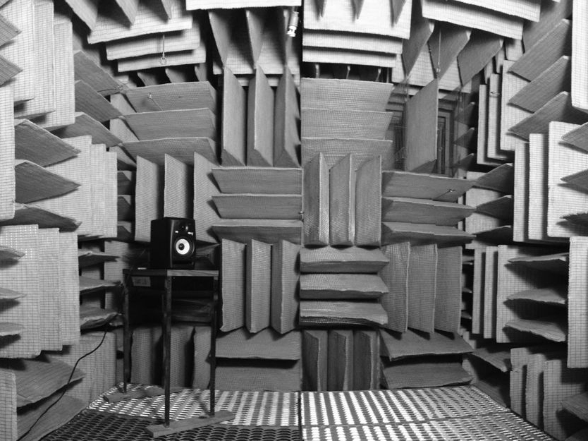 padded room with foam sound proofing pads all over