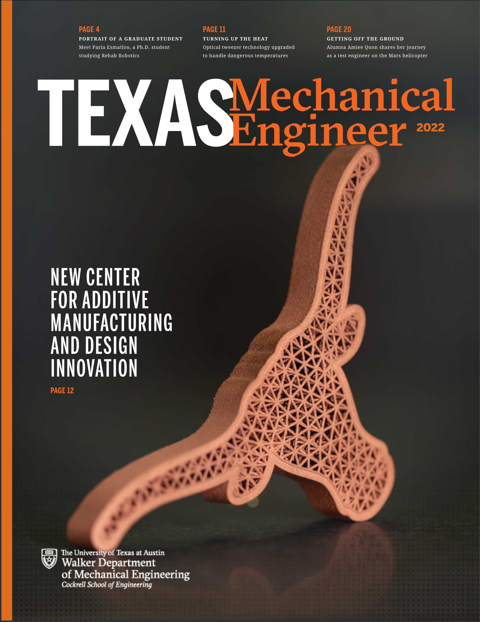 2022 UT Austin Mechanical Engineering Magazine Cover