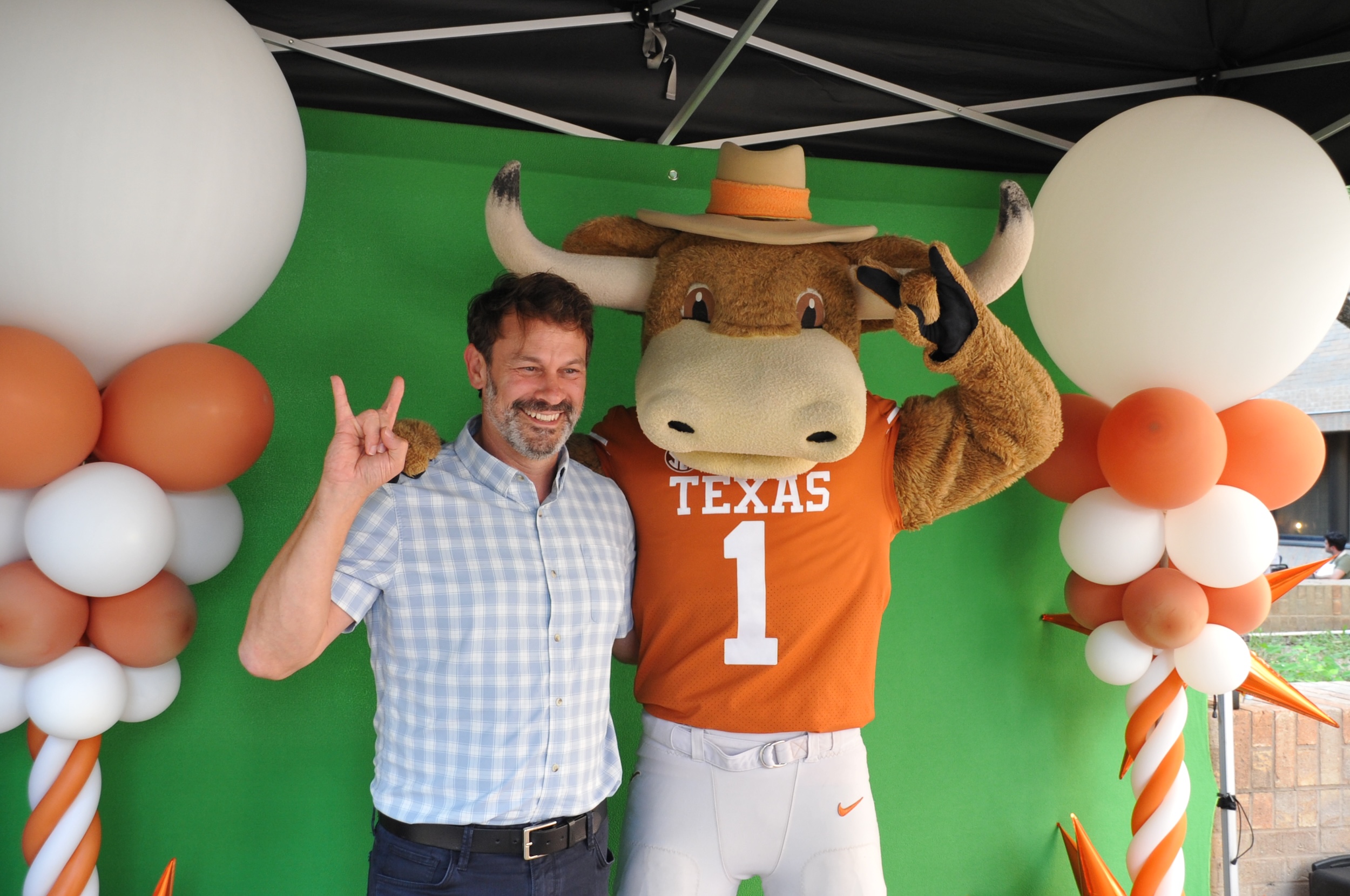 Mechanical engineering department chair Don Siegel poses with BEVO