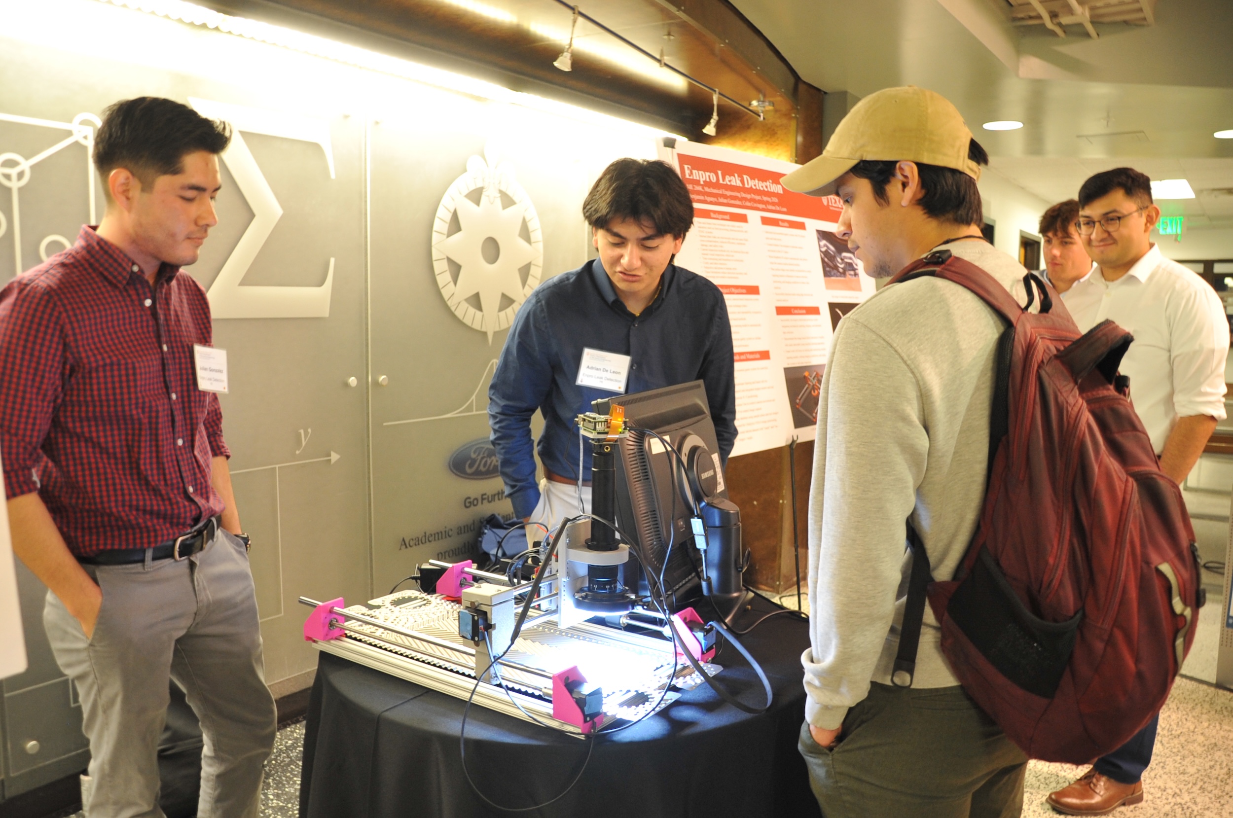 senior student showing a capstone project